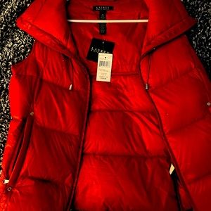 Ralph Lauren New With Tags Red Puffer Vest